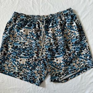 YoungLA Blue and Black Patterned Men's Athletic Shorts Size XL